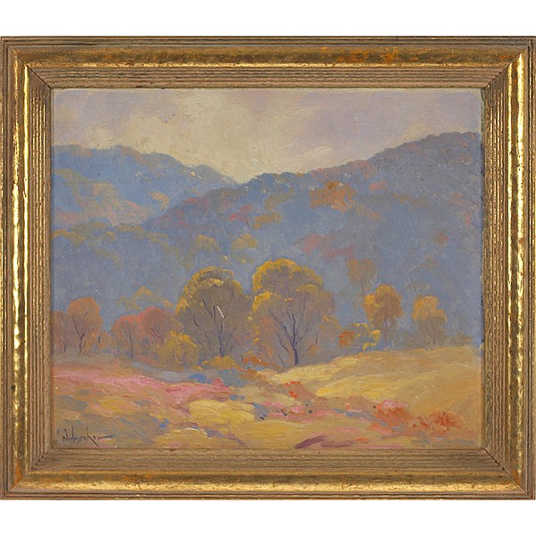 Frank Bernard Nuderscher comparable auction result: frank bernard nuderscher american 18801959 the golden barrier oil on board 14 x 17 signed lower left artist s guild members thumb box exhibition 1933 framed