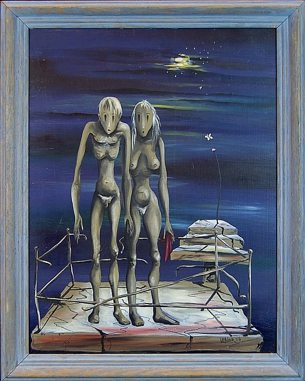 Harold Laynor (1992-1991) Mid-Century Original Oil Painting, Nude Figures, Signed sold by J Levine Auction & Appraisal LLC, lot 1075 — auction record photograph
