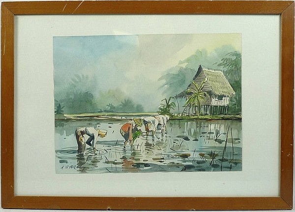 Abu Baker Ibrahim comparable auction result: abu baker ibrahim 1925 1977 a watercolour