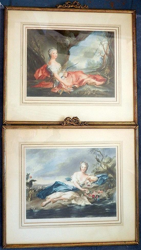 Sydney Ernest Wilson comparable auction result: sydney ernest wilson 1869 diana the huntress flora 2 colour mezzotints