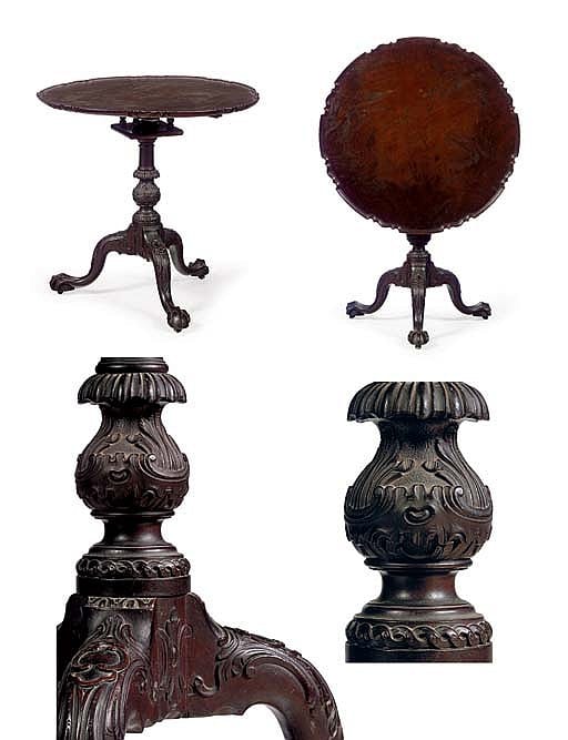The Fisher-Fox Family Chippendale Carved Mahogany TEA TABLE comparable sale