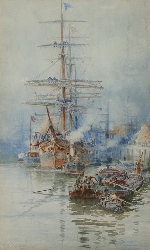 charles john de lacy c 1860 1936 a busy port · Bearnes Hampton & Littlewood · 2014-06-11 Charles John comparable auction result: charles john de lacy c 1860 1936 a busy port