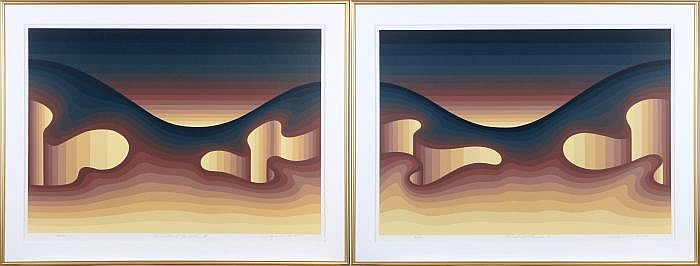 Roy B. Ahlgren comparable auction result: roy b ahlgren 1927 2011 terrestrial facade i and ii silkscreens