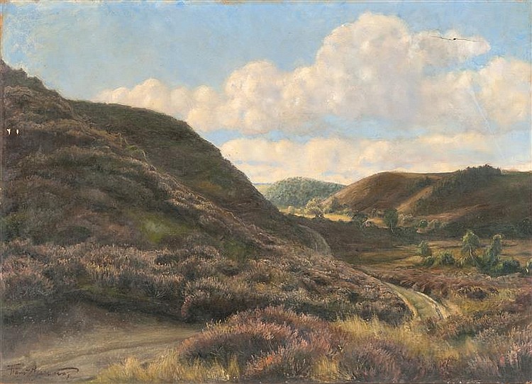 hans agersnap dutch 1857 1925 path through rolling hills oil on canvas 37 x 52 unframed · Eldred's · 2014-06-27 Hans Agersnap comparable auction result: hans agersnap dutch 1857 1925 path through rolling hills oil on canvas 37 x 52 unframed