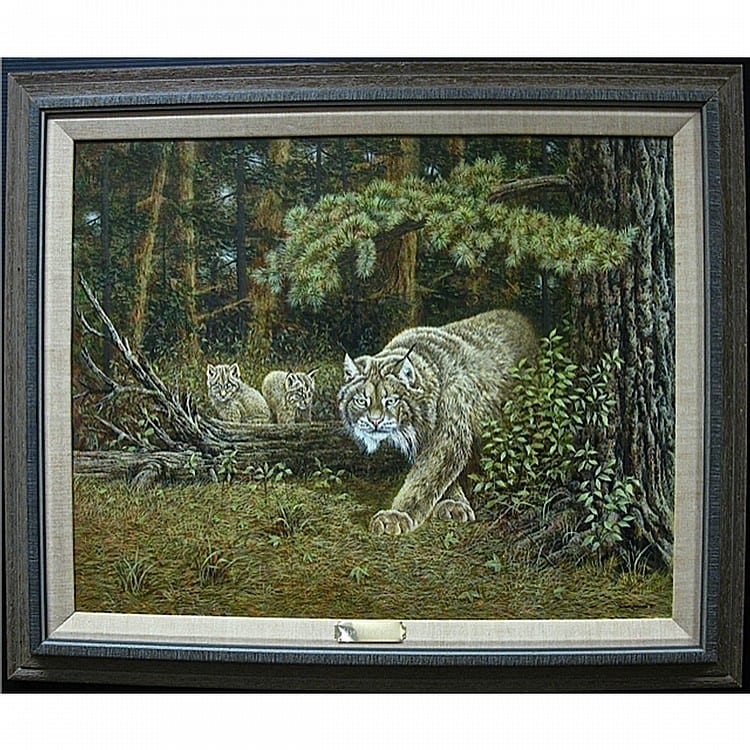 James Richard Lumbers comparable auction result: james richard lumbers canadian 1929 edge of the clearing acrylic on artist board signed and dated 81 lower right titled to front plaque 24 x 30 61 x 76 2 cm