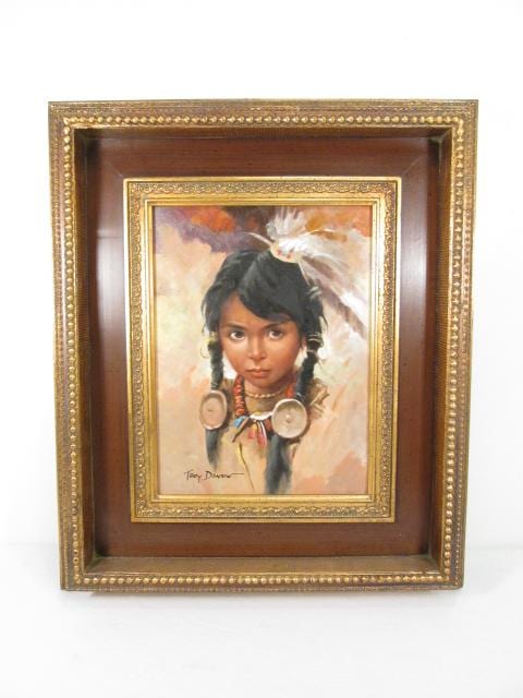 TROY DENTON OIL ON CANVAS PAINTING OF A YOUNG GIRL sold by Auctions Neapolitan, lot 222 — auction record photograph