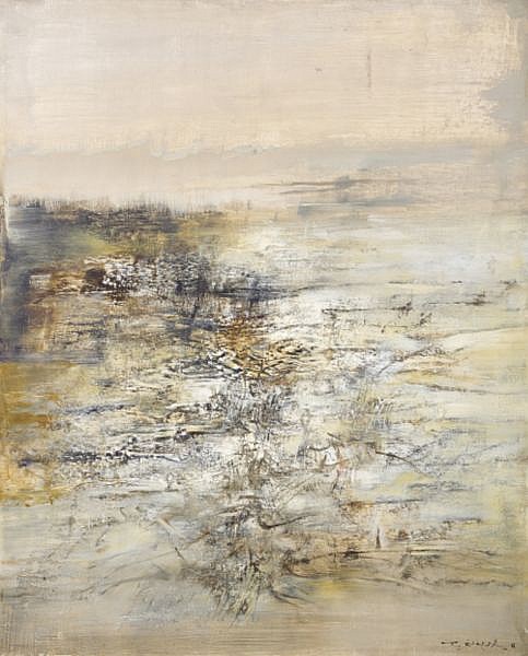 Zhao Wuji (Zao Wou-Ki) B. 1921 , 29.11.61 oil on canvas comparable sale