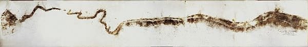 Cai Guo-Qiang B. 1957 , Project For Extraterrestrials No.10, Project to Extend the Great Wall of China gunpowder and ink on paper (in 5 pieces) comparable sale