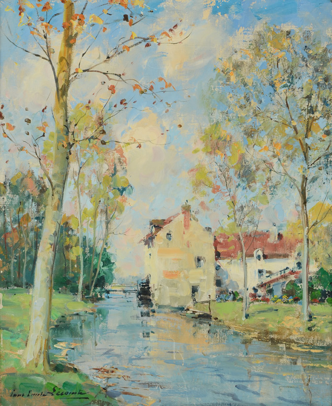 PAUL EMILE LECOMTE MILLHOUSE PAINTING sold by Burchard Galleries Inc, lot 1084 — auction record photograph