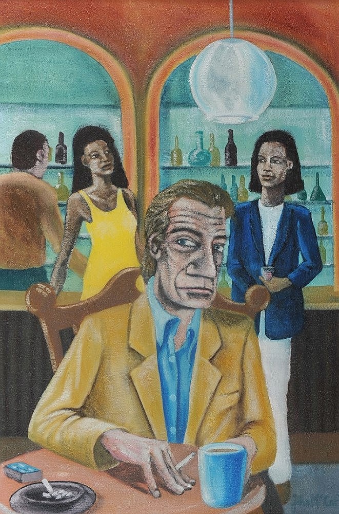 John McCart comparable auction result: john mccart ulster man drinking coffee in