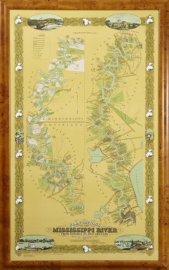 adrien persac plantations of the mississippi river 20th c after his 1858 original presented in a burled wood frame h 52 1 · Crescent City Auction Gallery · 2014-09-21 Adrien Persac comparable auction result: adrien persac plantations of the mississippi river 20th c after his 1858 original presented in a burled wood frame h 52 1