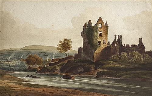 william nicholl 1794 1840 view of manor ruins with cottages and rocky coastal scene at sunset a pair · Whyte's · 2014-09-29 William Nicholl comparable auction result: william nicholl 1794 1840 view of manor ruins with cottages and rocky coastal scene at sunset a pair