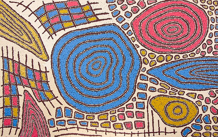 Maisie Ward Napaltjarri comparable auction result: maisie ward napaltjarri rock holes acrylic on linen