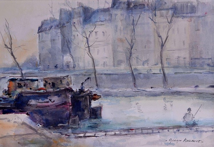 Georges (1904) Rouault comparable auction result: georges dominique rouault 1904 2002 peniches quai paris aquarelle sign e