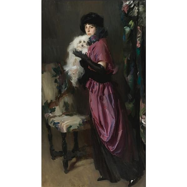 Ambrogio Antonio Alciati comparable auction result: ambrogio antonio alciati italian 1878 1929 elegant woman with her dog oil on canvas