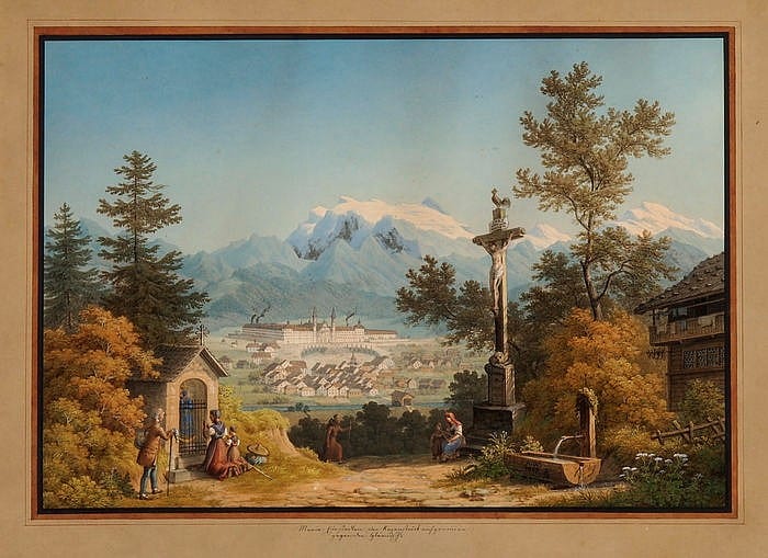 Anton Winterlin comparable auction result: anton winterlin degerfelden 1805 1894 basel maria einsiedeln vom katzenstrick gegen den gl rnisch