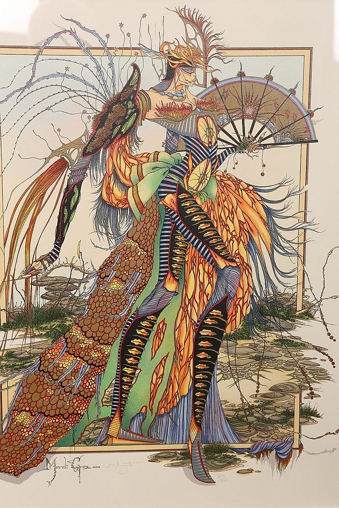 Graham Illingworth comparable auction result: graham illingworth b 1953 mardi gras signed and numbered 280 295 pub 1998 silk screen print with certificate of authenticity framed 57cm by 47cm