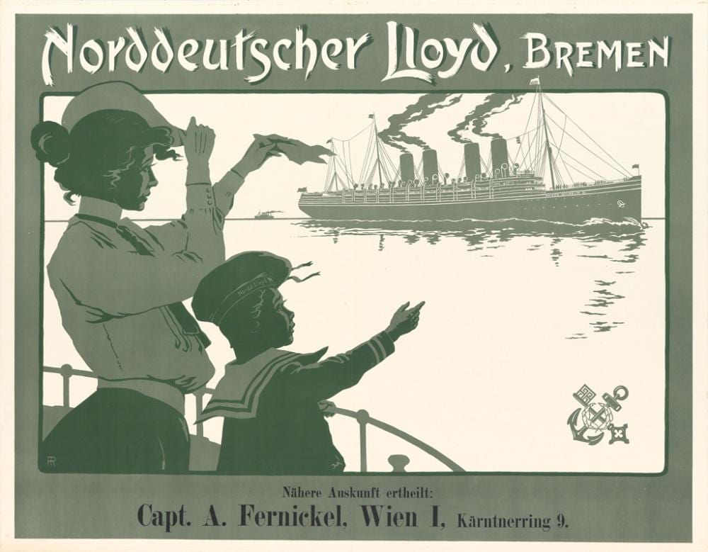 Fritz Rehm comparable auction result: fritz rehm 1871 1928 norddeutscher lloyd bremen kaiser wilhelm ii 1903 26x34 inches 67x86 cm
