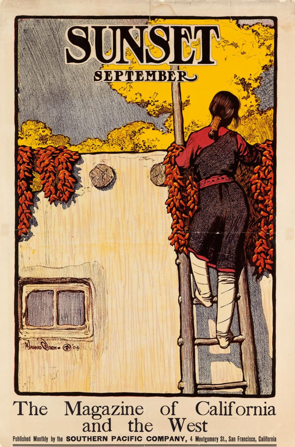 Lafayette Maynard Dixon comparable auction result: lafayette maynard dixon 1875 1946 sunset september the magazine of california and the west 1904 26x17 inches 68x44 cm