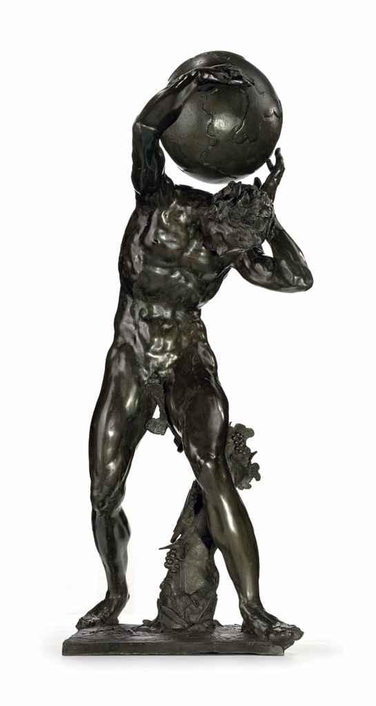 A Bronze Bacchic Figure Supporting The GLOBE comparable sale
