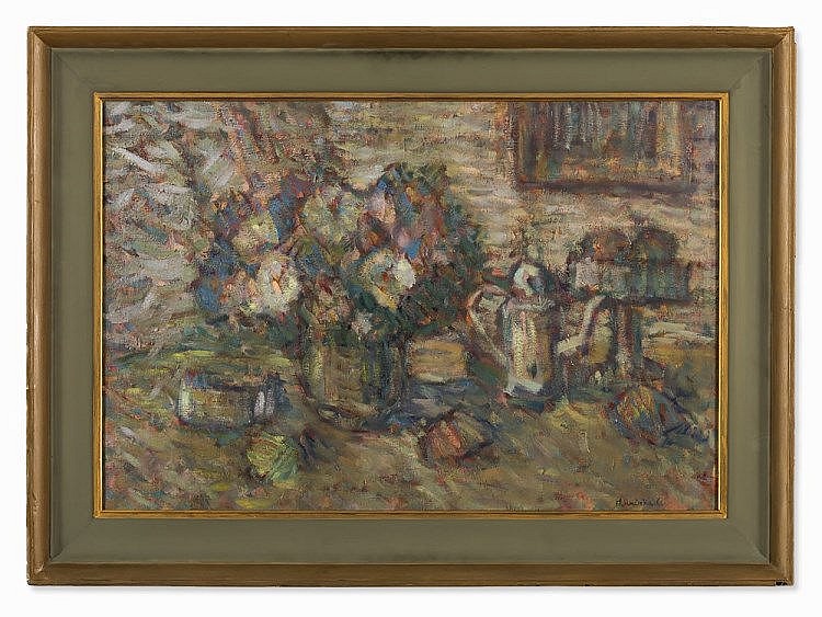 Hanna Rudzka-Cybisowa comparable auction result: hanna rudzka cybisowa oil on canvas floral still life 1970s