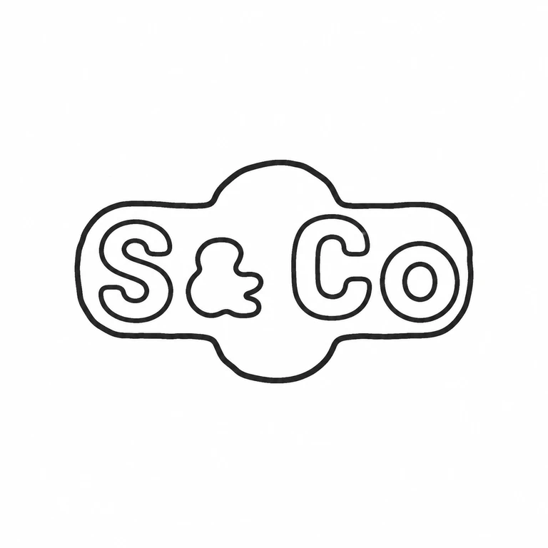 Shepheard & Co: The visible sequence of letters and central ampersand-like form is retained within the source-supported lobed cartouche, including the circular final letter form. line reconstruction.