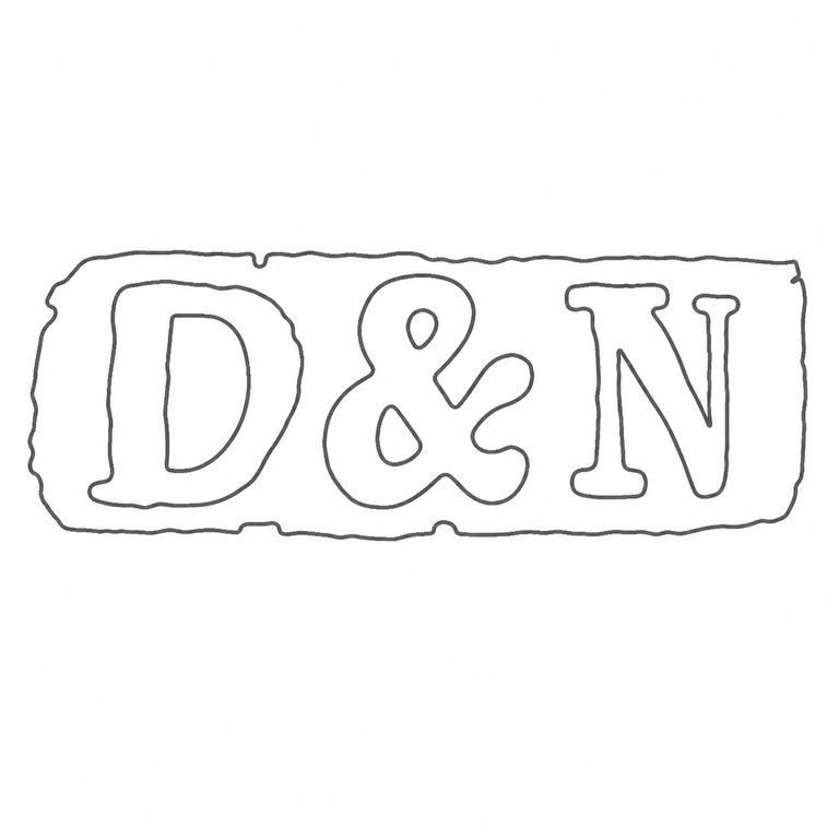 Dalman & Narborough Ltd: D ampersand N sequence and its irregular long cartouche are retained; line reconstruction.