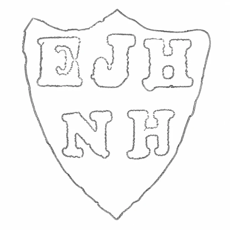 Haseler Brothers (Edward John Haseler & Noble Haseler): Shield-shaped boundary and the two stacked three-character rows are retained with the visible central separators. line reconstruction.