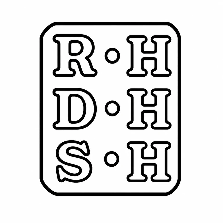 Robert Hennell: Six letters, three separator dots, and the tall rounded rectangular punch remain in the same three-row layout. line reconstruction.