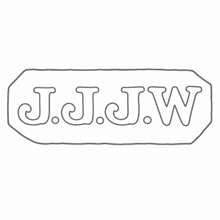 Johnson, Walker & Tolhurst (James Johnson & John Charles Walker): The clipped-corner rectangular punch, repeated initial forms, separating dots, and final wide form are preserved left to right. line reconstruction.