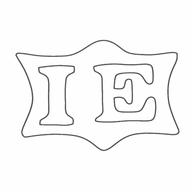 John Eley: The two-character IE reading and waisted, four-lobed cartouche silhouette in the same orientation; line reconstruction.
