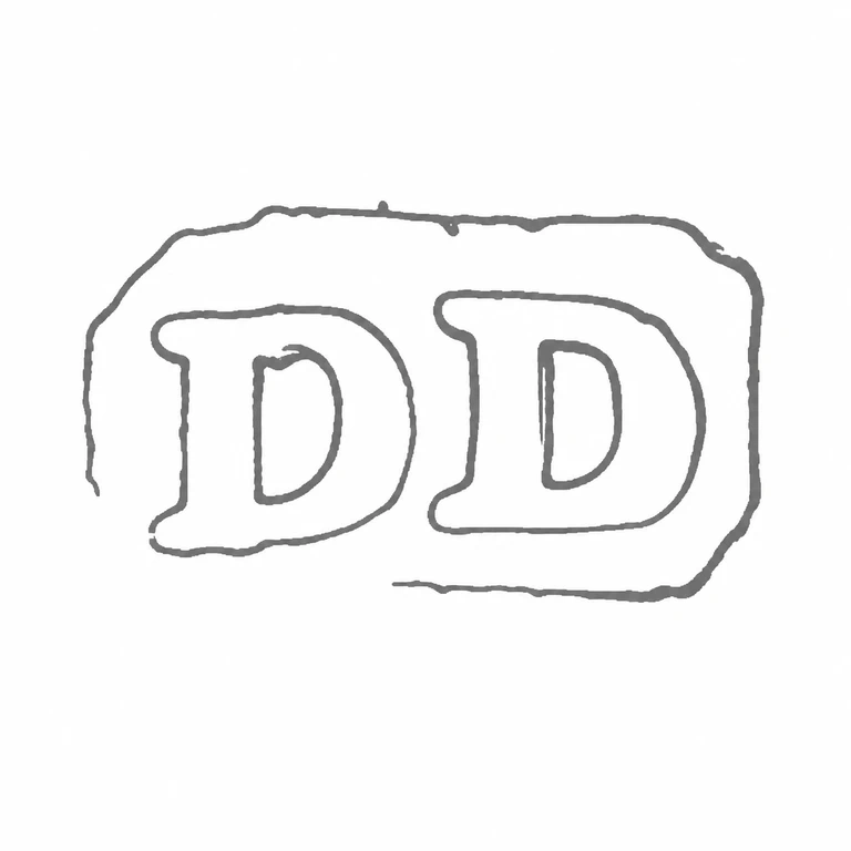 Daniel Denny: Two adjacent outlined letter forms and the enclosing rounded rectangular punch are preserved without reversing their left-to-right order. line reconstruction.