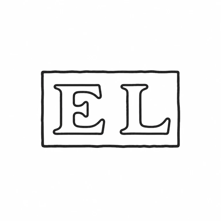 Edward Leeming: Single rectangular cartouche retains the two large serif initials in left-to-right order. line reconstruction.