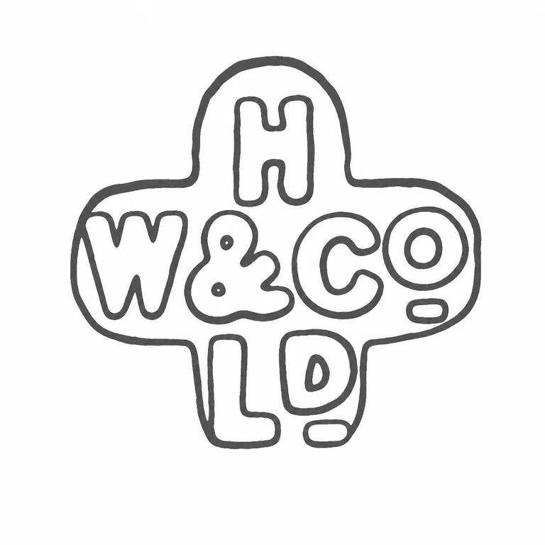Horace Woodward & Co: Cross-shaped punch, top and bottom letters, and the central horizontal sequence with ampersand-like sign are preserved in the photographed arrangement. line reconstruction.