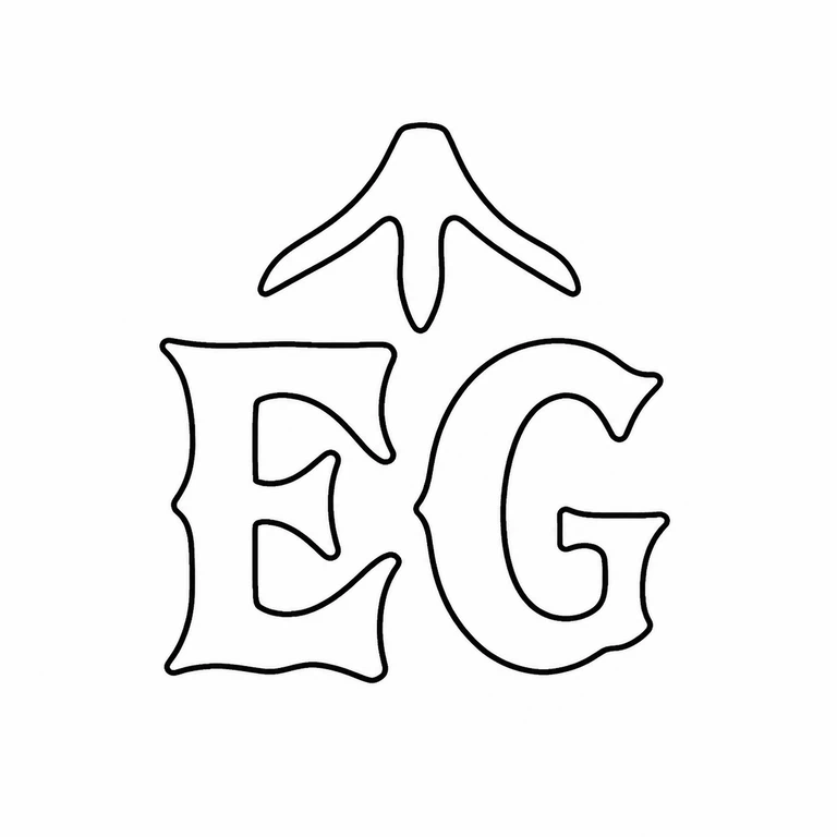 Edward Gibbon: The separate upper star-like form and the two lower letter punches preserve their photographed vertical arrangement. line reconstruction.