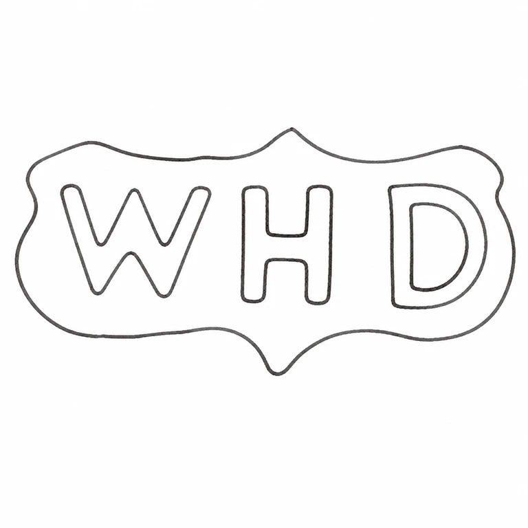 W H Darby & Sons Ltd: W-H-D reading single scalloped cartouche in left-to-right orientation; line reconstruction.