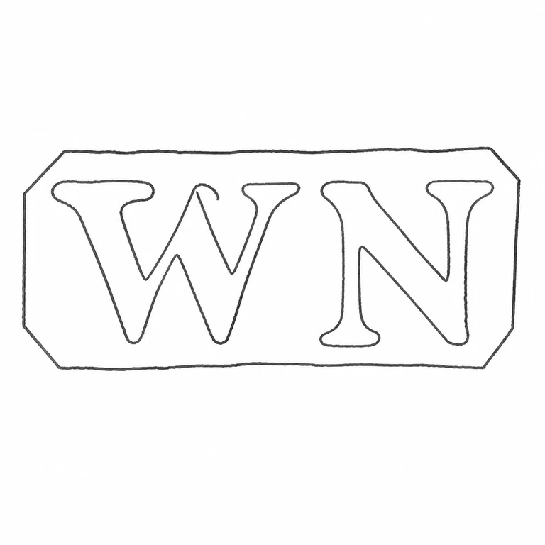 William Nixon: The WN reading and chamfered rectangular cartouche without reversal or added content; line reconstruction.