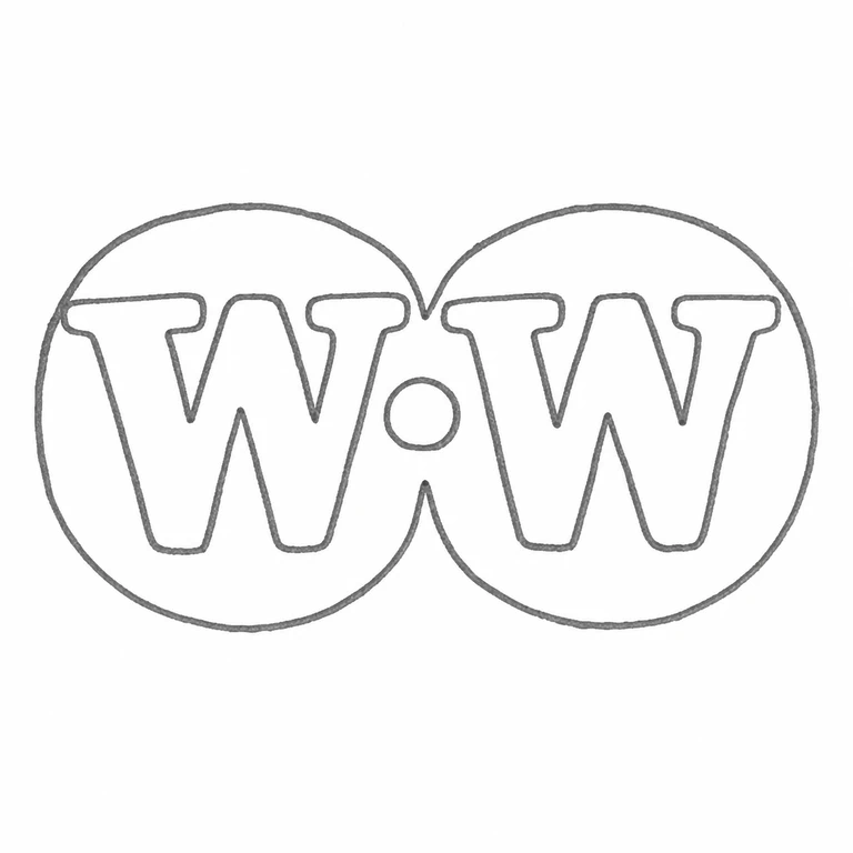 William Walter Antiques Ltd: Two touching roundels retain W, central stop, W and their linked outline; line reconstruction.
