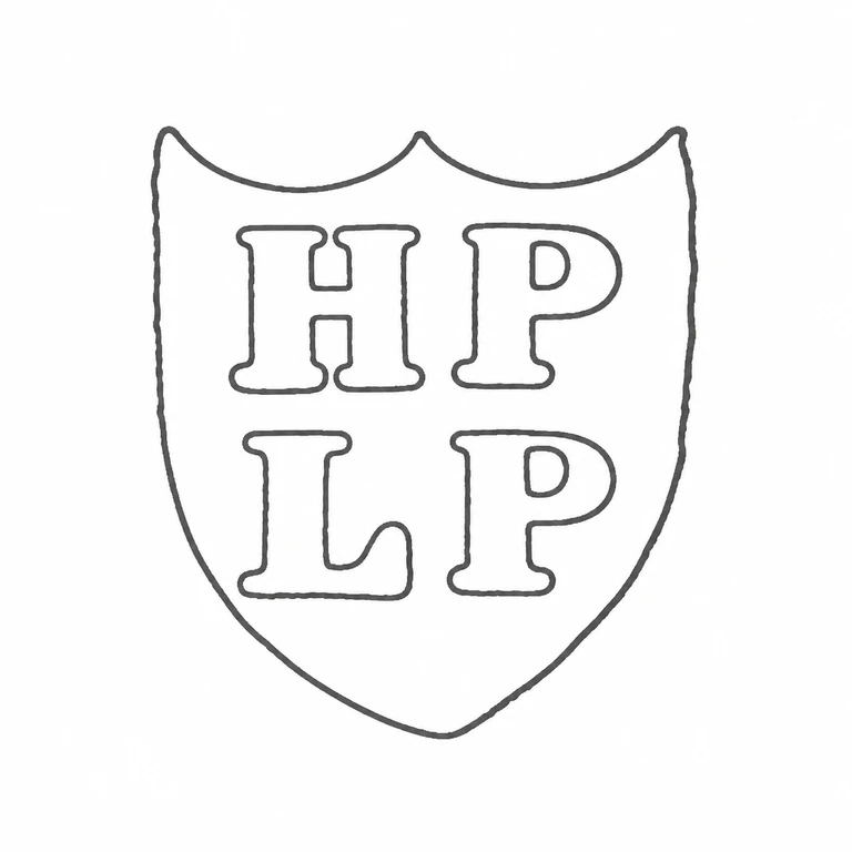 Tessiers Ltd: The shield outline with the two stacked pairs of initials is retained upright, with the same reading order and pointed base. line reconstruction.