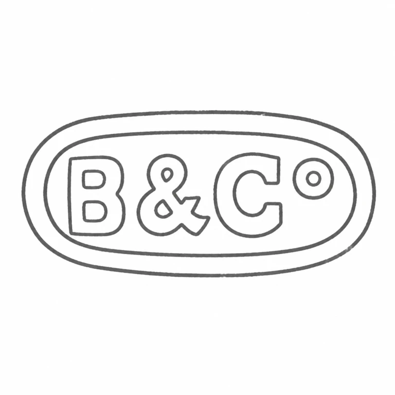 W I Broadway & Co: Double oval cartouche retains B ampersand C and raised o in the source order; line reconstruction.
