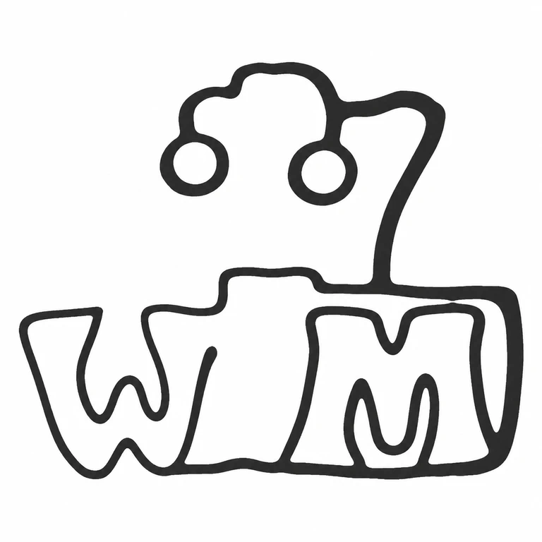 William Matthews: The upper crown-like device and the two lower letters are preserved in their stacked arrangement, without a substitute symbol or rotation. line reconstruction.