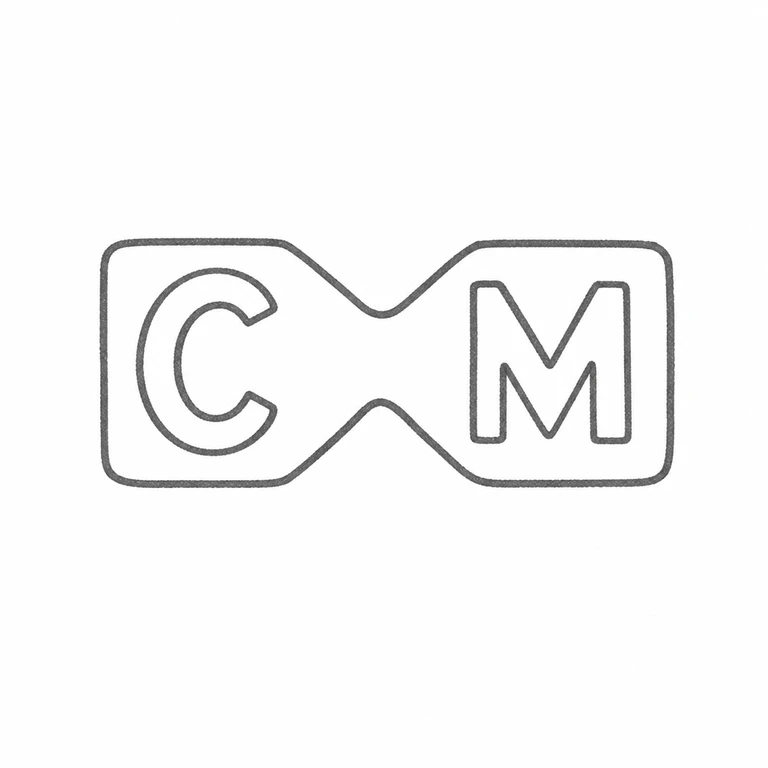 Charterhouse Mint: CM hourglass-waisted rectangular border; line reconstruction.
