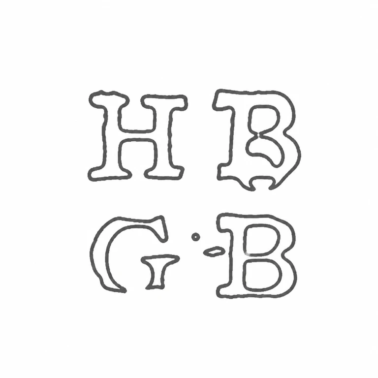 Horatio & George Elliott Bartlett: The two stacked pairs of initials, including the visible lower-row separator, retain their source arrangement and reading direction without added border. line reconstruction.
