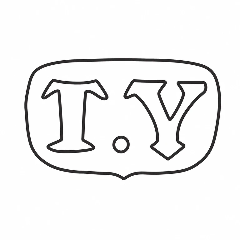 Thomas Young: The scalloped oval cartouche, two letter forms, and central circular separator preserve the visible source order and direction. line reconstruction.