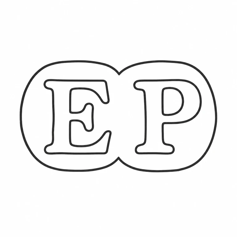Edward Pairpoint: The paired oval/heart-like two-letter punch retains its shared central pinch, left-to-right initials, and rounded external rim. line reconstruction.