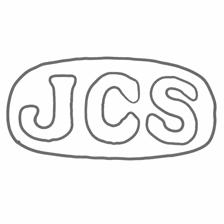 J C S: Three initials and the horizontal oval cartouche are retained left-to-right with the source orientation. line reconstruction.