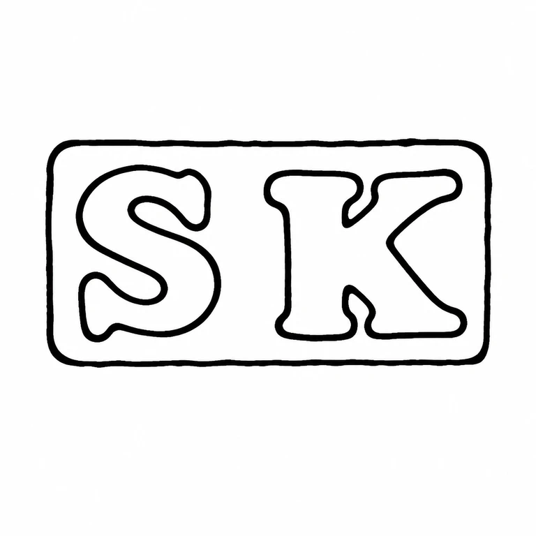 Samuel Keeley: The source's S and K, and its narrow rectangular enclosure, in place; line reconstruction.