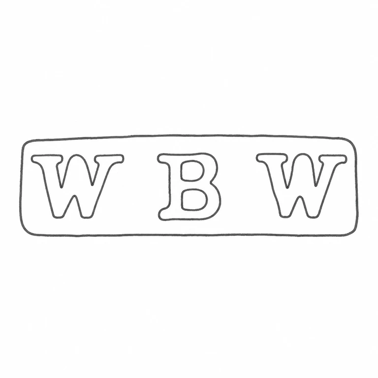 W B W: WBW sequence and rounded rectangular cartouche upright; line reconstruction.
