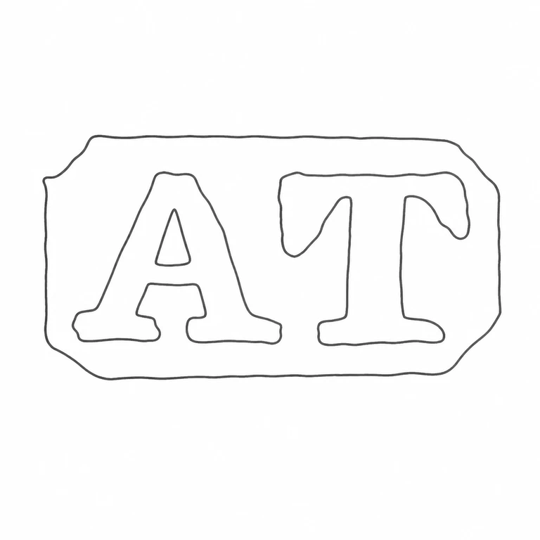 Alfred Taylor: A T lettering long clipped-corner rectangular punch match the source orientation and arrangement; line reconstruction.