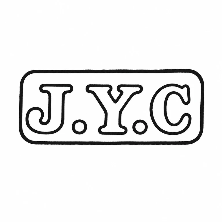 John Yeomans Cowlishaw: The rounded rectangular cartouche, J, stop, Y, stop, C sequence, and reading direction all match the source. line reconstruction.
